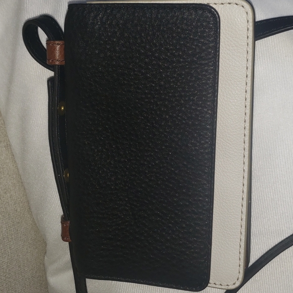 FOSSIL “Mila” Mini Crossbody Black Cream Brown - Picture 2 of 8